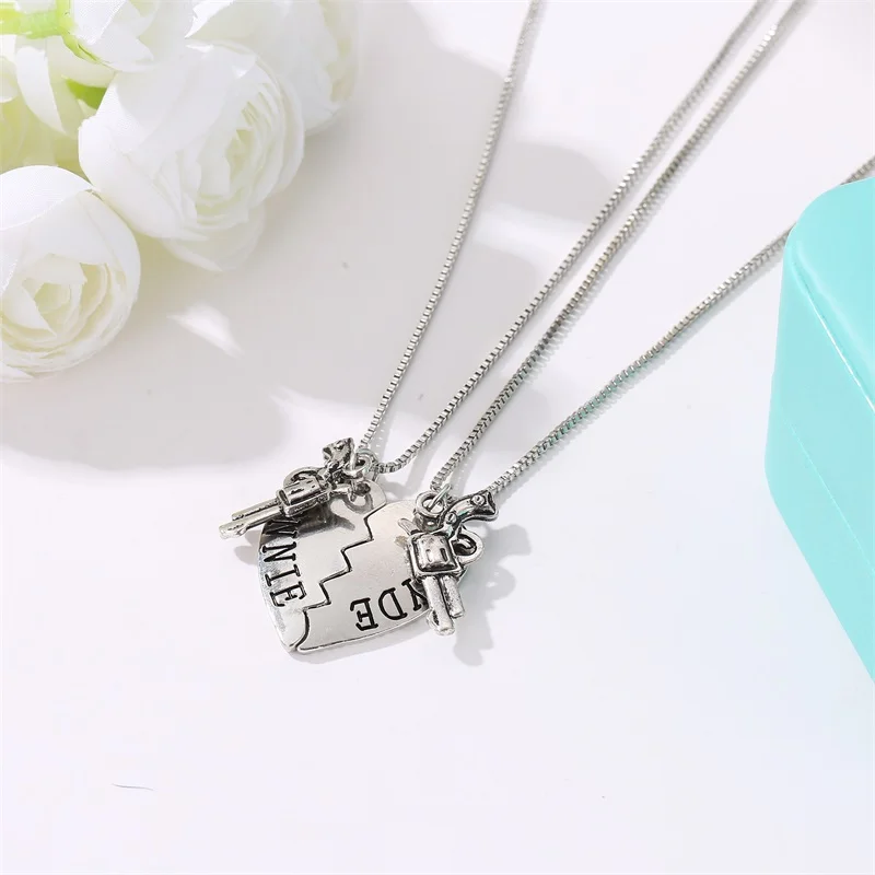 ZS 2 шт./компл. в форме сердца съемное ожерелье для пар женская и Мужская винтажная