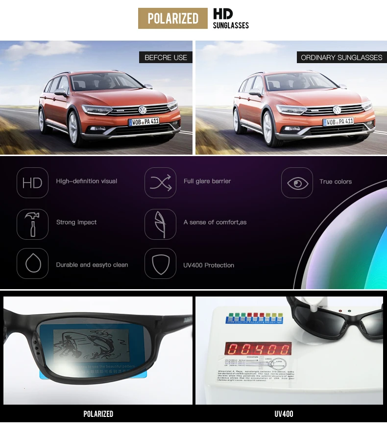 Солнцезащитные очки DUBERY мужские модные поляризационные темные брендовые