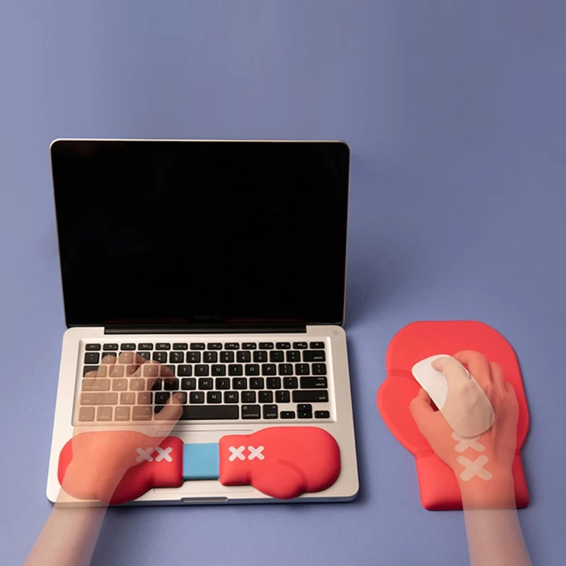 

Boxing Gloves Silicone Keyboard Hand Rest Wrist Support Mouse Pad Cute and Comfortable Palm Rest Wrist Rest Office Wrist