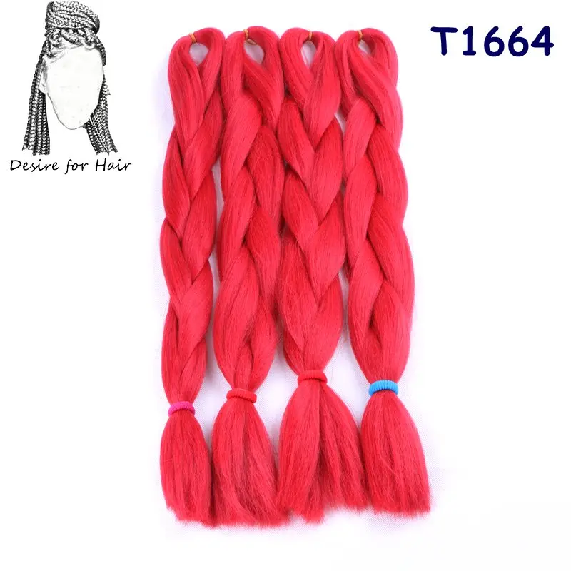 Desire for hair, 1 упаковка, 24 дюйма, 100 г, синтетические огромные косички, цвет Омбре, черный, серый, бордовый, косички для наращивания волос - Цвет: #118