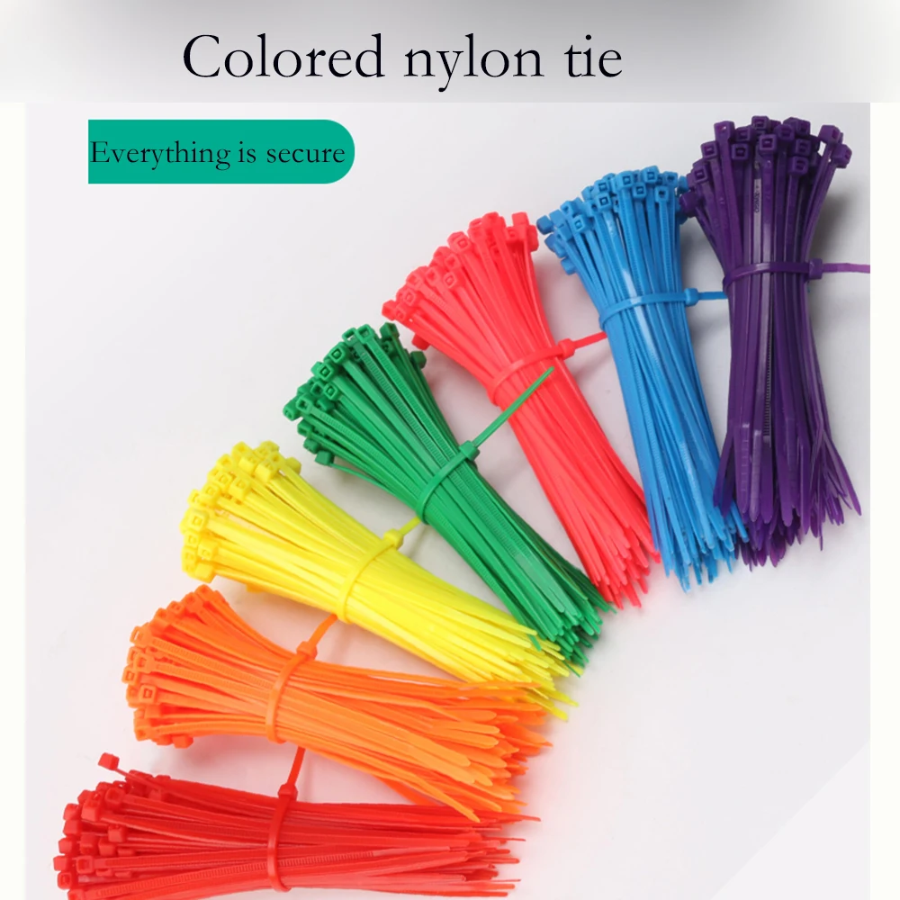 

Nylon Cable Self-locking Plastic Wire Zip Ties Set Industrial Supply Fasteners Hardware Cable Colorful M4 M5