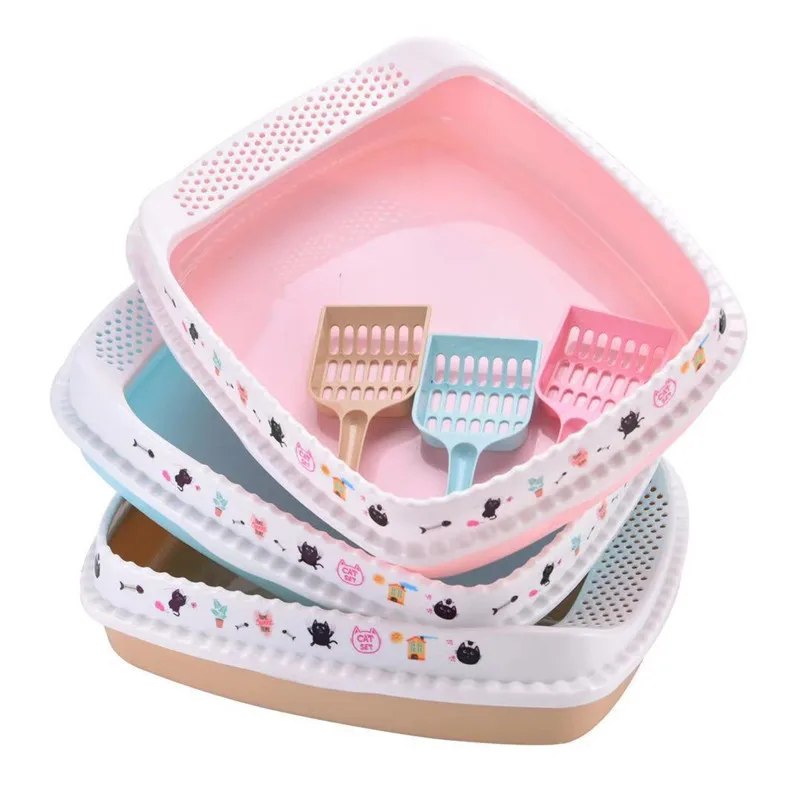 Ящик для кошачьего туалета большая емкость с рисунком выдвижным ящиком