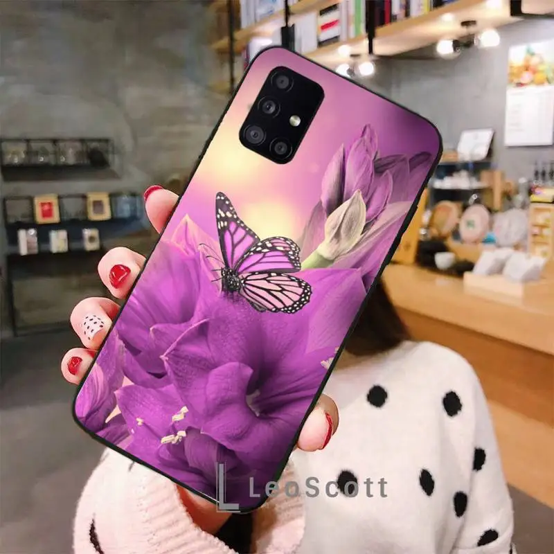 

Butterfly cute color Phone Case For Samsung A32 A51 A52 A71 A50 A12 A21S S10 S20 S21 Plus Fe Ultra