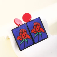 gothic rose flower resin acrylic womens earrings for fine women dangle stud earrings christmas party gift jewelry set pendientes