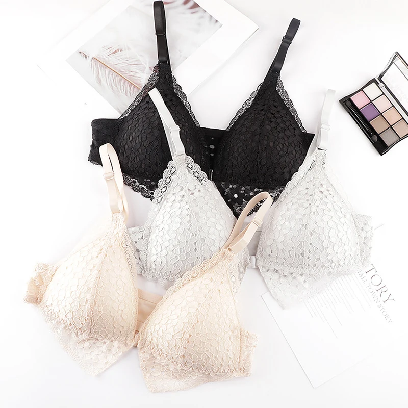 Сексуальный кружевной беспроводной бюстгальтер с застежкой спереди женское