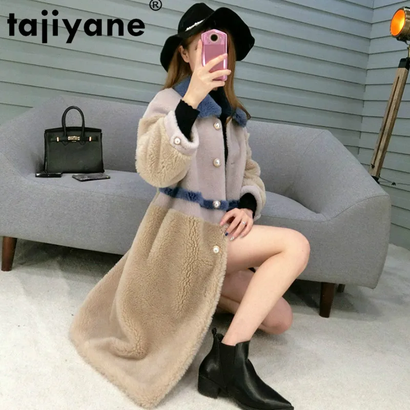 

100% Wool Jacket Autumn Winter Coat Women Clothes 2020 Korean Vintage Long Sheep Shearling Suede Lining Abrigo Mujer BGS80645