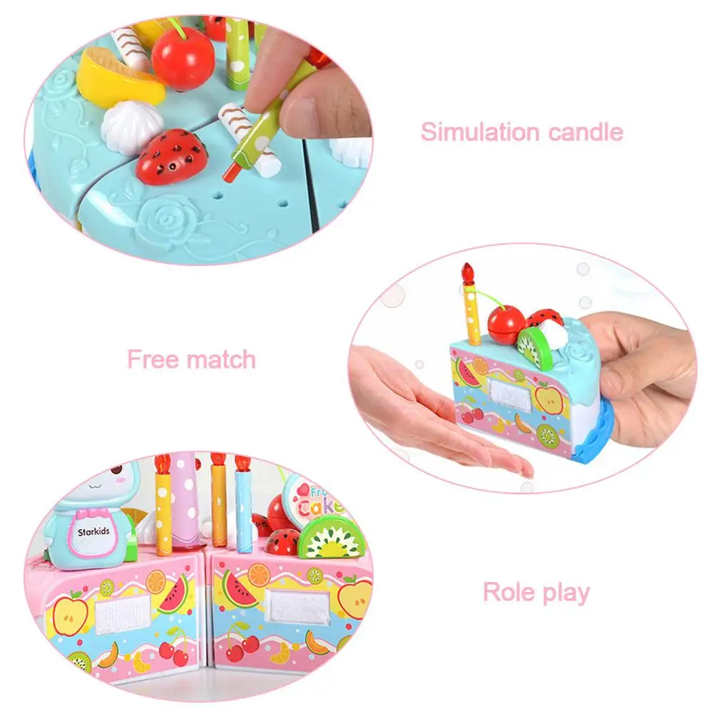 Детский игрушечный набор для вырезания торта на день рождения праздничная