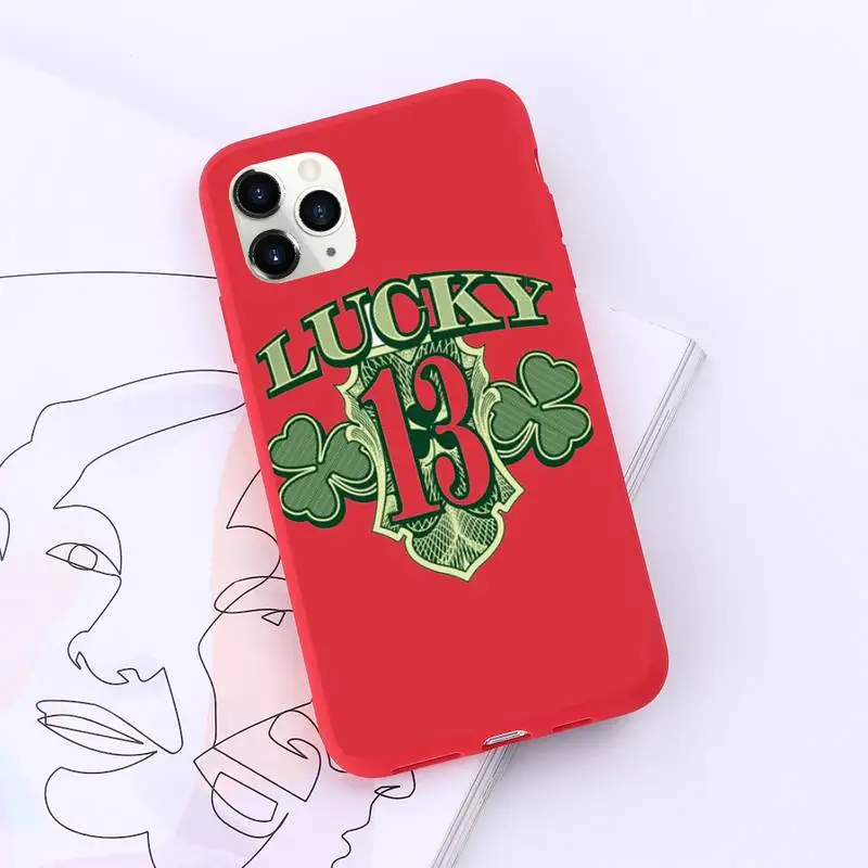 

Lucky Number 13 fashion Phone Case Candy Color for iPhone 11 12 pro XS MAX 8 7 6 6S Plus X 5S SE 2020 XR