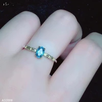 kjjeaxcmy jewelry 925 sterling silver natural blue topaz gemstone girls ring new luxury oval geometry support detection