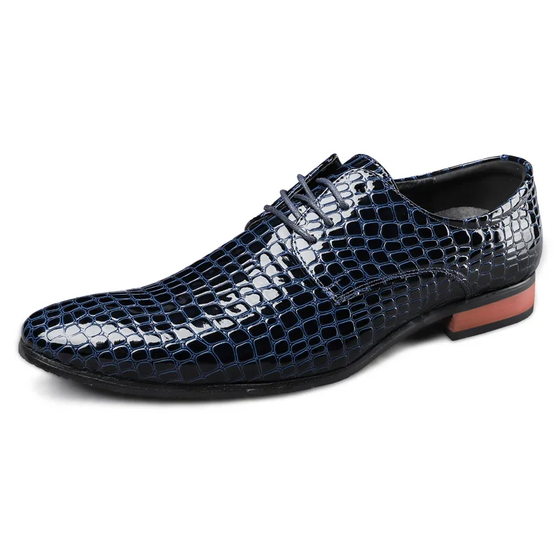 Italian Brand Red Men's Crocodile Shoes Classic Luxury Formal Dress Shoes Men Oxford Leather Shoes Fashion Pointed Wedding Shoes images - 6