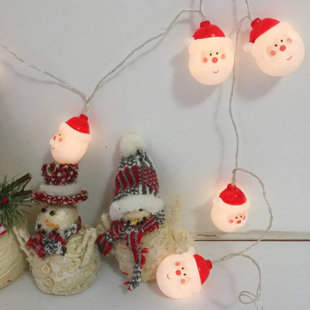 Рождественский ночной декор 2 м гирлянда Сказочный свет 20 светодиодов Санта