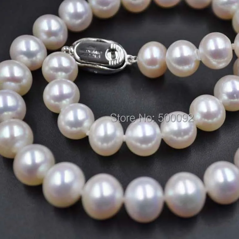 ?? 丸い淡水真珠のネックレス,高光沢,直径9mm,送料無料