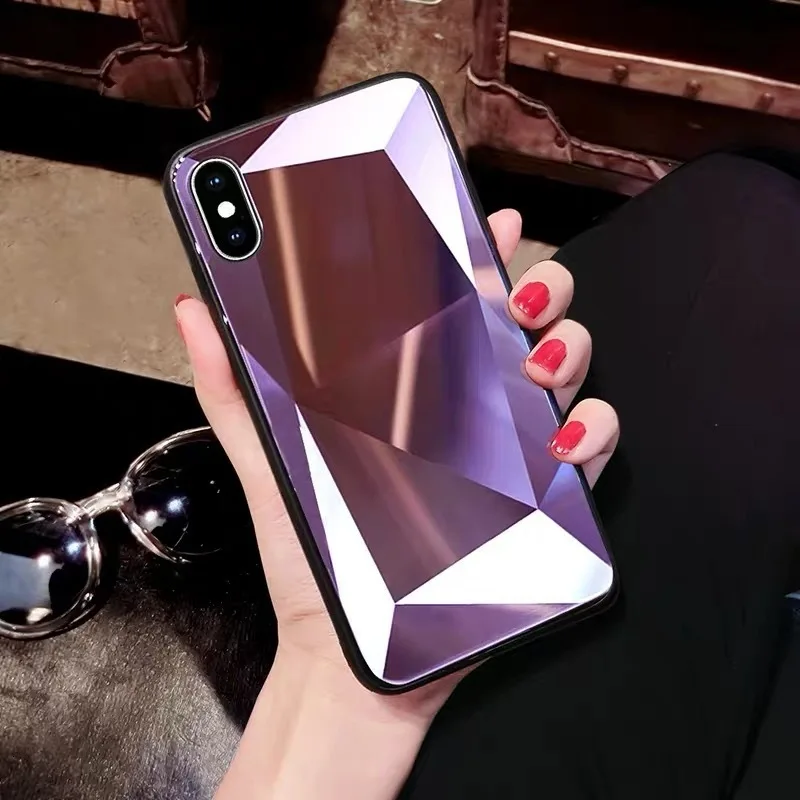 Креативный 3D Алмазный чехол для телефона iPhone X XS XR XSMax 8 7 6 6S PluS стекло зеркало из