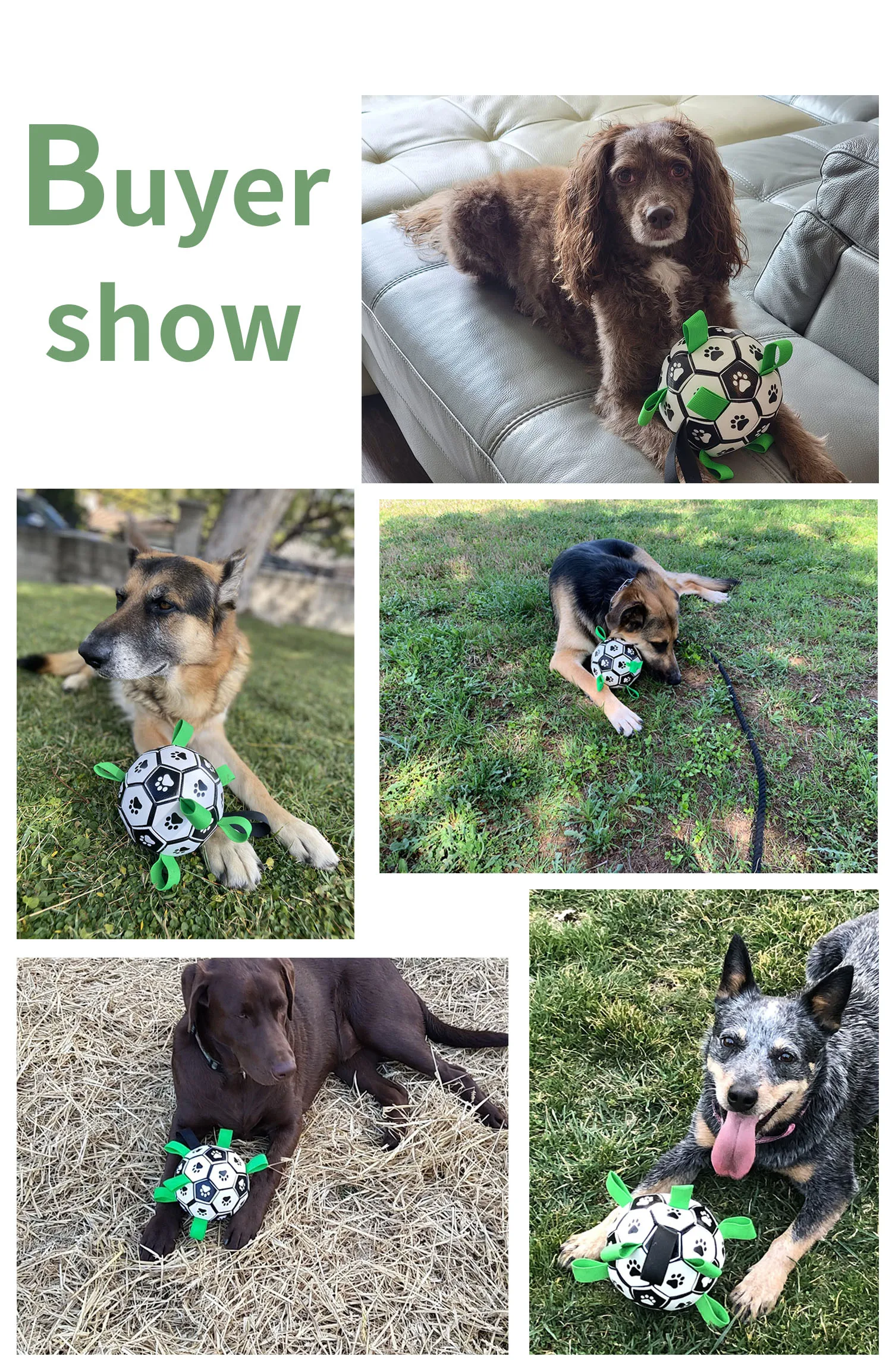 

Dog Toys Interactive Pet Football Toys with Grab Tabs Dog Outdoor training Soccer Pet Bite Chew Balls for Dog accessories