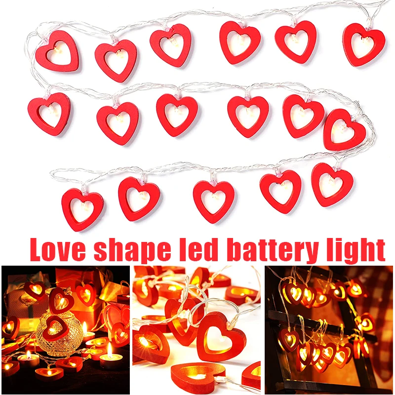 

Hot LED Light Warm Red Heart Shaped Light String Light Decoration Suitable for Valentine's Day Wedding Garden Bedroom FQ