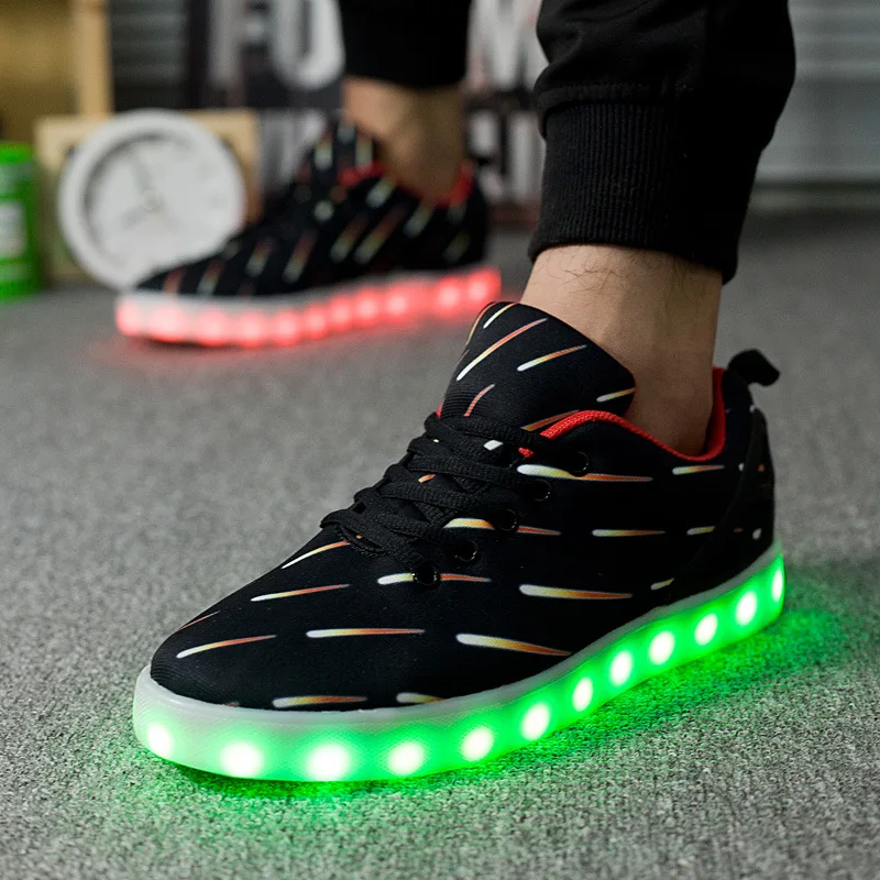 Детские светящиеся кроссовки модная повседневная спортивная обувь для