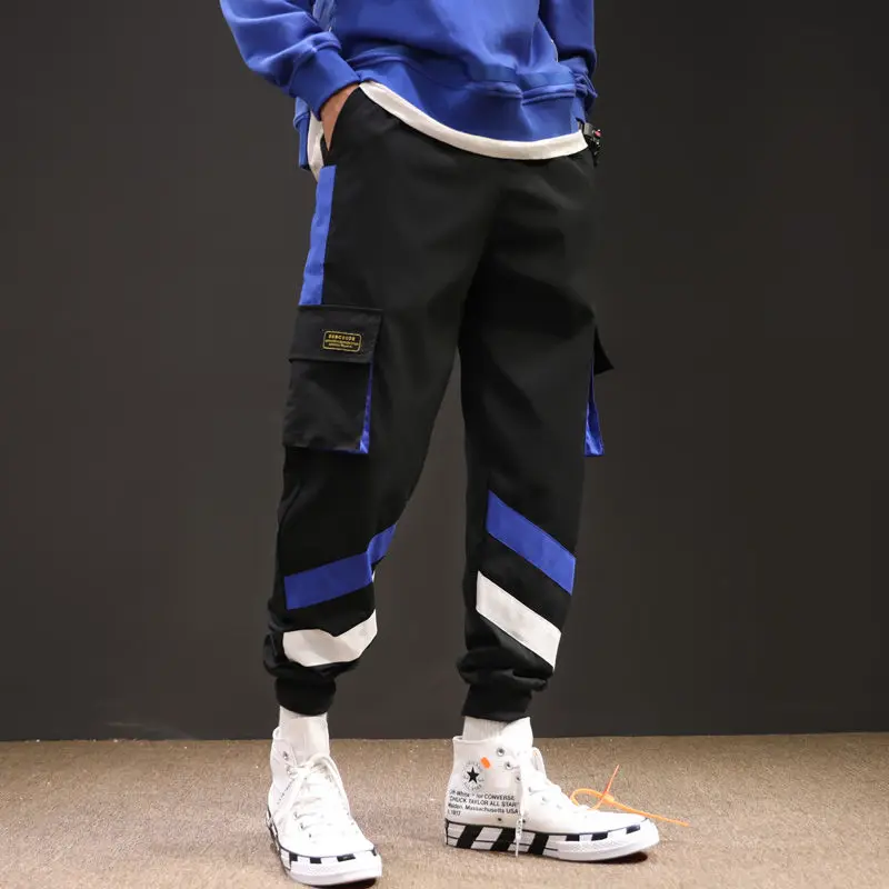 

Брюки-карго мужские с эластичным поясом, уличная одежда в стиле хип-хоп, джоггеры, модные повседневные штаны, брюки-султанки