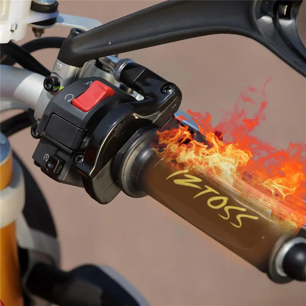 Кафе Racer руль 12 в мотоцикл с подогревом ручки Мотокросс проводами и