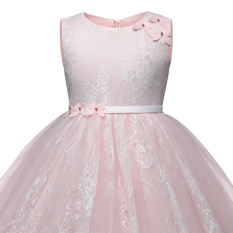 Pink Dress For Children Wedding Prom Party Costume Kids Clothes Tulle Flower Girls Dresses Infantil Vestido Boutique Ball Gowns | Детская