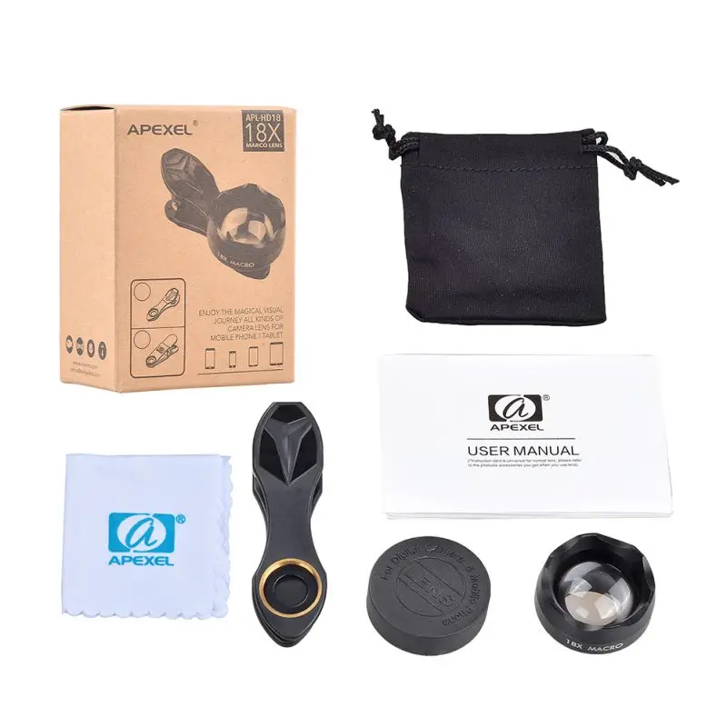 Мобильный телефон внешний макрообъектив объектив чехол для веб-камеры 1-3 см 18X