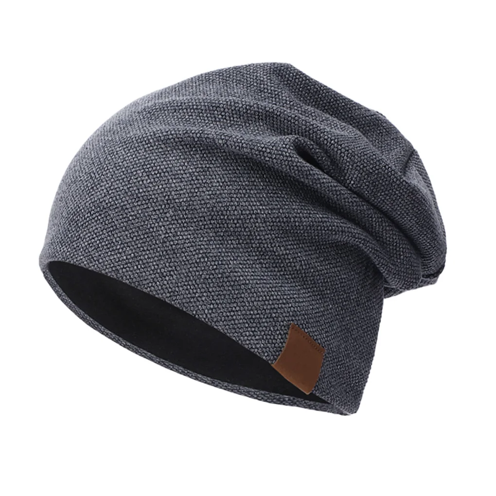 

Bonnet Hat For Men Beanies Cap Casual Lightweight Thermal Elastic Knitted Cotton Spring Autumn Winter Sports Headwear