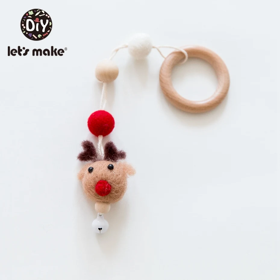 Let'S Make Baby Mobile 1 шт. шерстяные цепочки с животными фетровые шарики Pom для коляски кровать колокольчик подвесная пустышка для игры в спортзал игрушки декор для детской комнаты - Цвет: 4