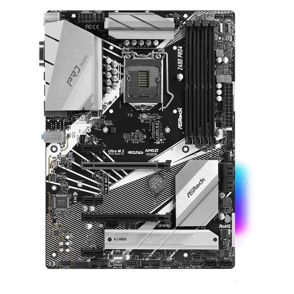 Материнская плата ASRock Z490 PRO 4 (Soc 1200/Intel Z490/4xDDR4/ATX/GbLAN/VGA/HDMI) (Z490 PRO4)|Материнские платы| |
