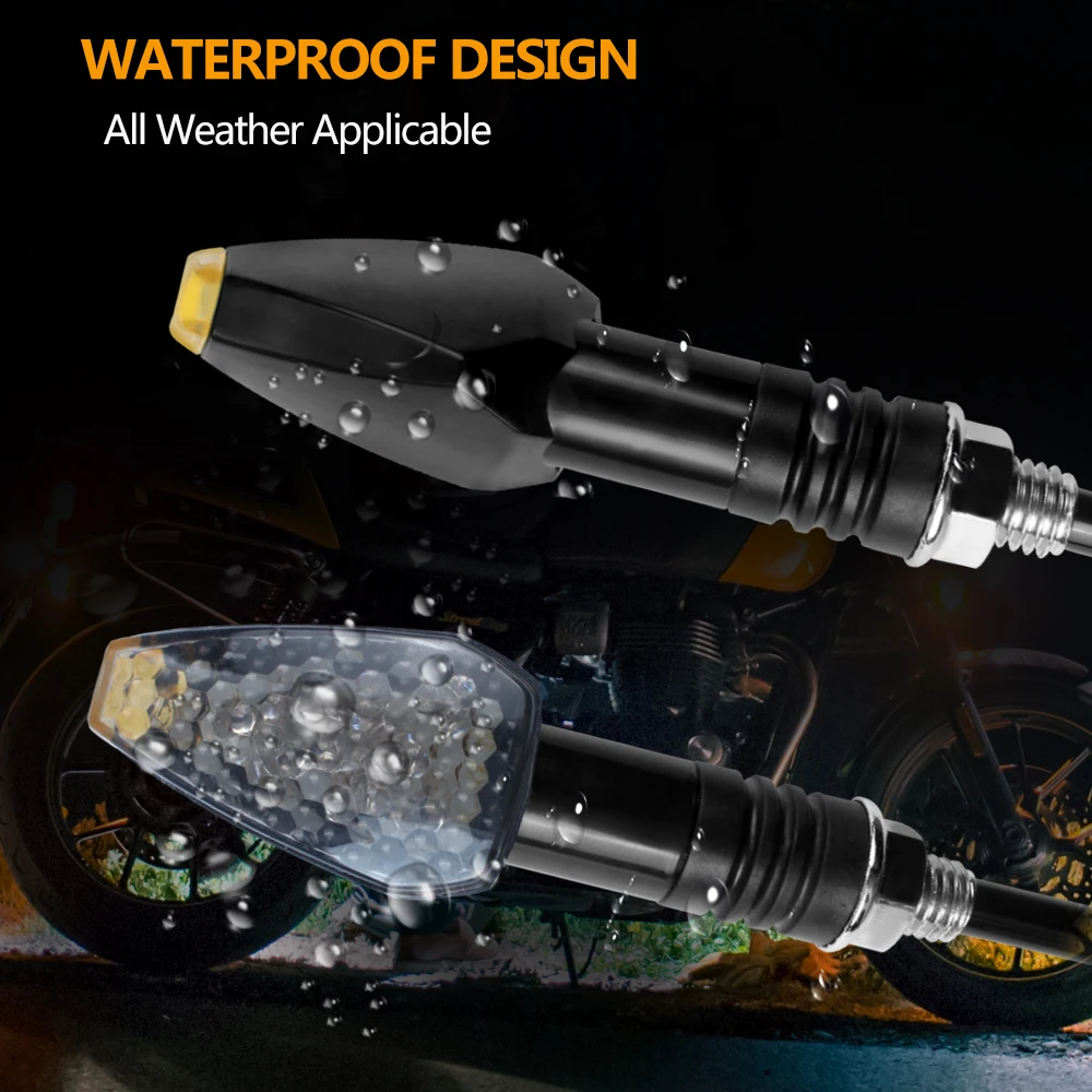 2 шт. светодиодный светильник Сигналы поворота для мотоцикла с 10 мм Универсальный