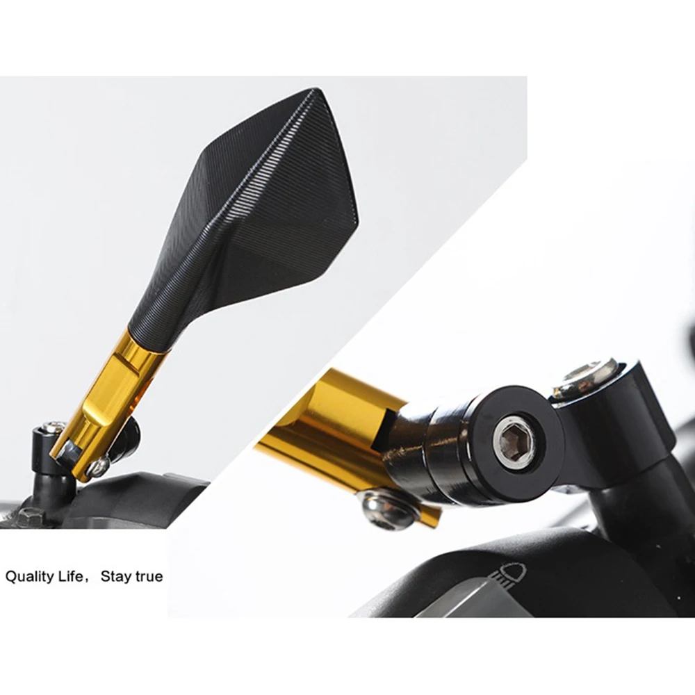 

2pcs Motorcycle CNC Rearview Side Triangle Spear Shape Mirrors For Scooters Harley streetcars sports cars etc