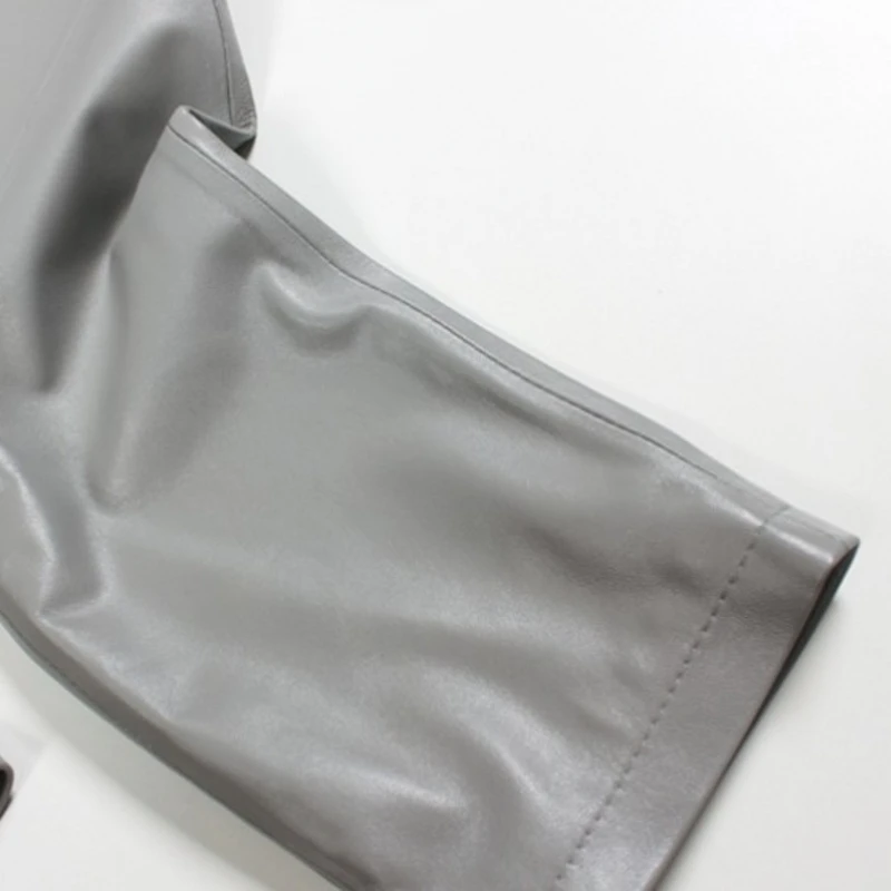 

Spring Genuine 2021 Leather Pants Women Harem Pants Streetwear Vintage Women Trousers Casual Sexy Black Grey Sheep Leather Pants