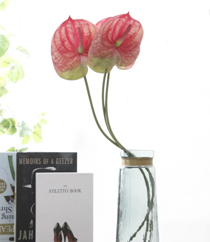 3D Printing Anthurium branch Artificial flowers for Home wedding table decoration Plastic fake plants fleur artificielle