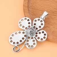 5pcslot silver color large spiral design flower charms pendants for necklace jewelry making accessories