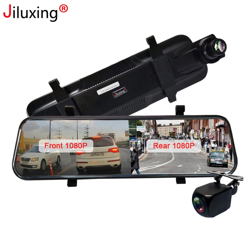 Автомобильный видеорегистратор Jiluxing 10 дюймов FHD 1080P с функцией ночного видения