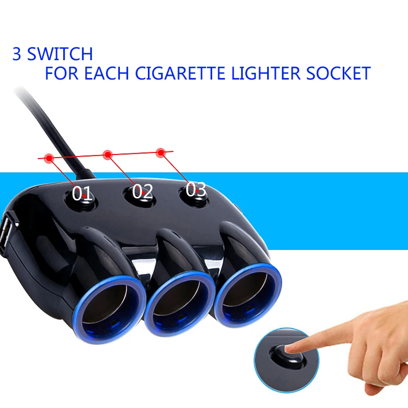 12 В/24 В адаптер для автомобильного прикуривателя Разветвитель Прикуривателя 5 в