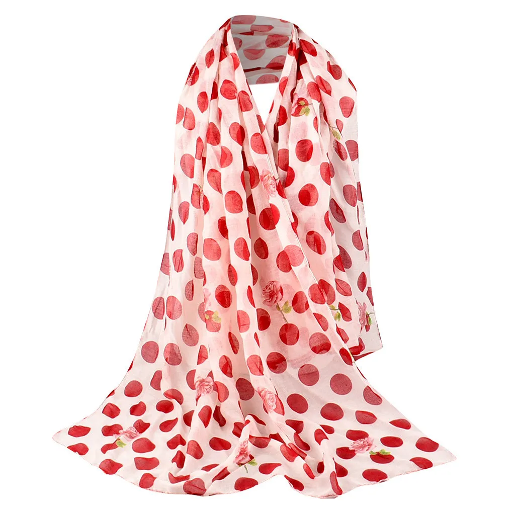 Красная точка печати минималистский Туризм обертывание s печатных мягкий шифон