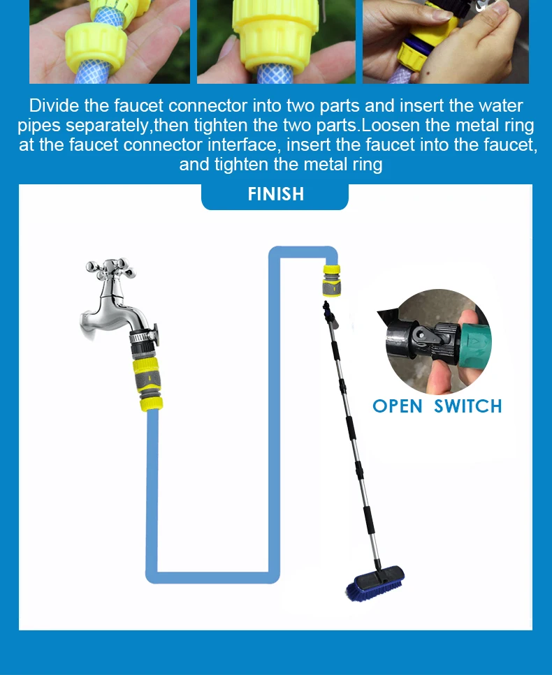 Car Wash Brush Cleaning Mop Chenille Broom Water Flow Windows Squeegee Telescoping Handle Foam Bottle Car Accessories Xammep