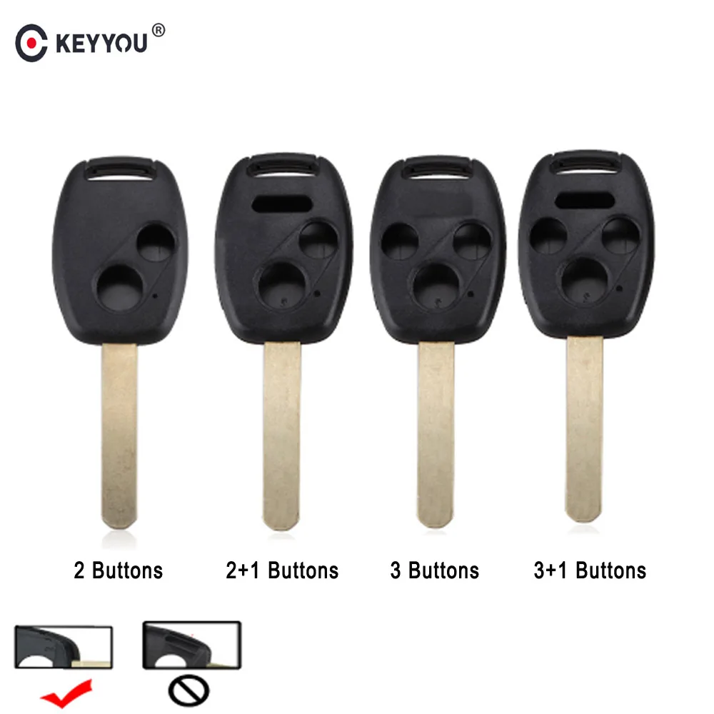

KEYYOU 50 шт./лот 2 /2 + 1/3/3 + 1 кнопка дистанционного ключа оболочка для HONDA ACCORD FIT Автомобильный Брелок чехол Замена с логотипом