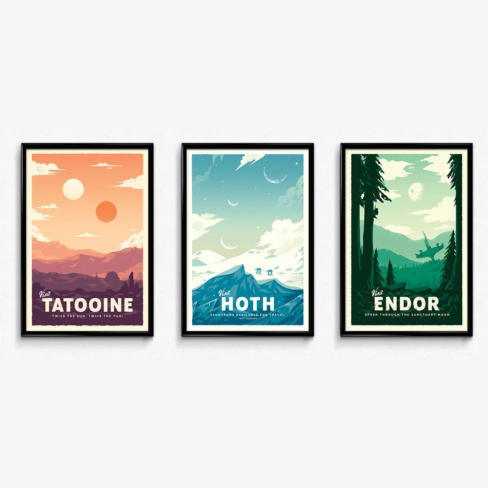 

Landscape Retro Travel Poster Mountain Poster Prints Decor Gift painting wall picture for living room Nordic Design
