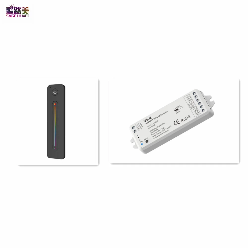 

Флуоресцентный 5-канальный RGB + CCT светодиодный Радиоконтроллер, 5-канальный диммер, R10 ультратонкий сенсорный пульт дистанционного управлен...