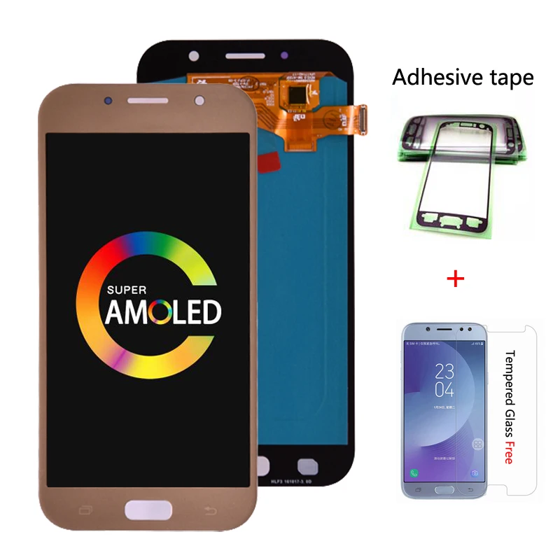 Супер Amoled для Samsung Galaxy A7 A720 A720F ЖК-дисплей кодирующий преобразователь сенсорного экрана в сборе для Galaxy A7 Duos