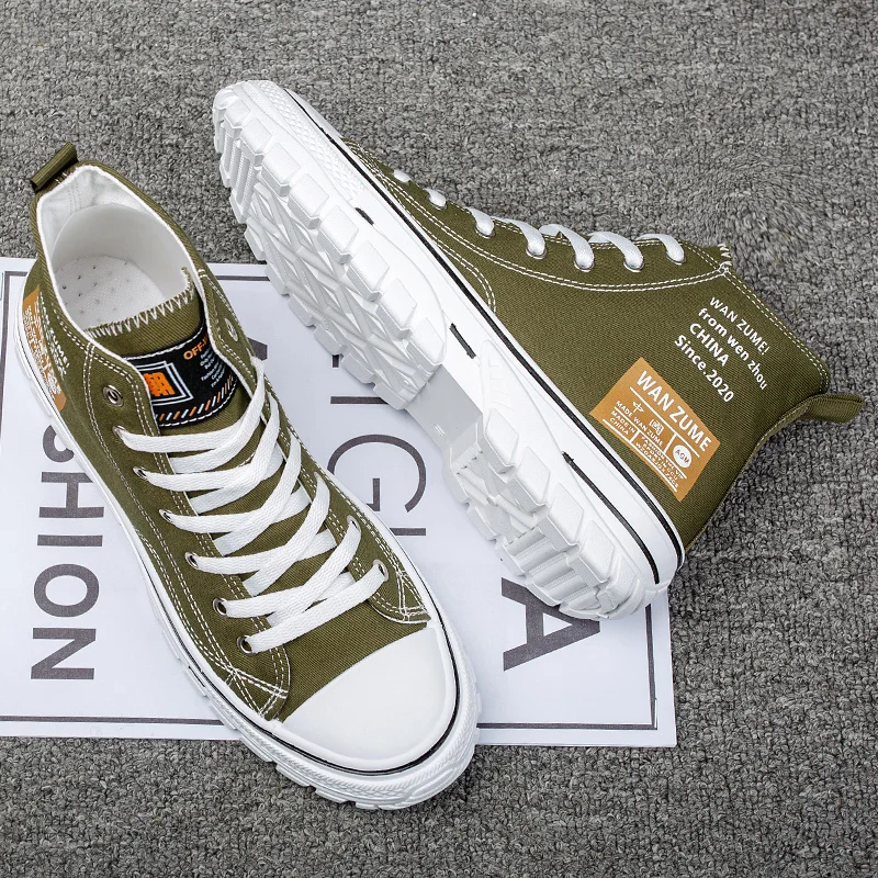 

Summer/Autumn Men's Canvas Sneakers High Top Flat Shoes for Male Board zapatillas Espadrilles Free Shipping