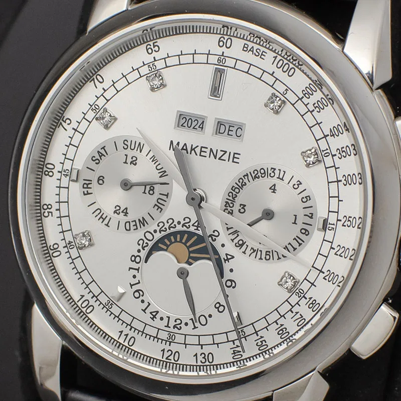 Мужские автоматические механические часы авиаторы многофункциональные с