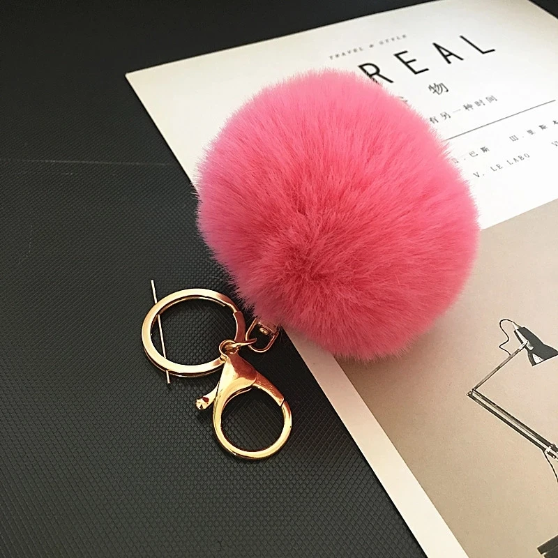 

Fashion Colorful Keychain Plush Round Keychain Cute Women Keychains for Backpacks Childrens New Year Gifts Key Chain Plush Toys