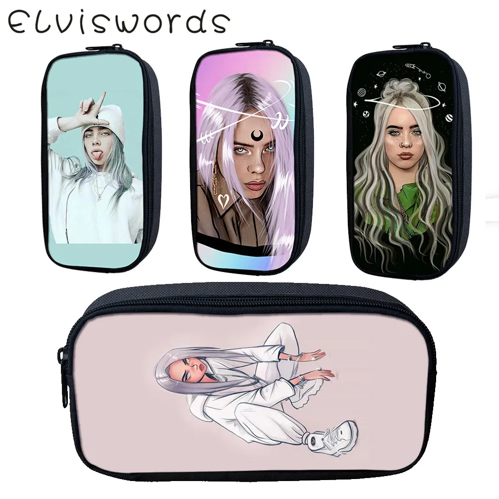 ELVISWORDS Billie Eilish пенал для женщин косметический Женский чехол s сумки макияжа на