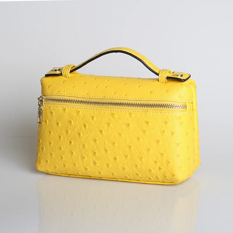 Ostr Yellow (L) HIGHREAL индивидуальный дизайн с узором страуса из натуральной кожи сумки женские вечерние клатч сумка трендовая сумка - Цвет: Ostr Yellow (L)