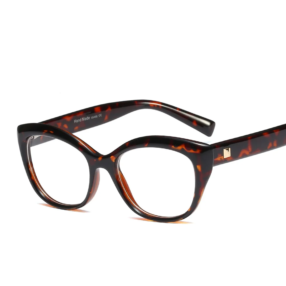 

Free shipping new cat's eye flat lens women's fashion rivet men's myopia frame