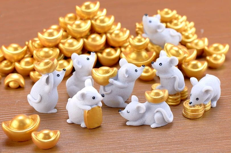 Слитки для денег мышонка сувениры с узорами фигурка модель ремесла подарок