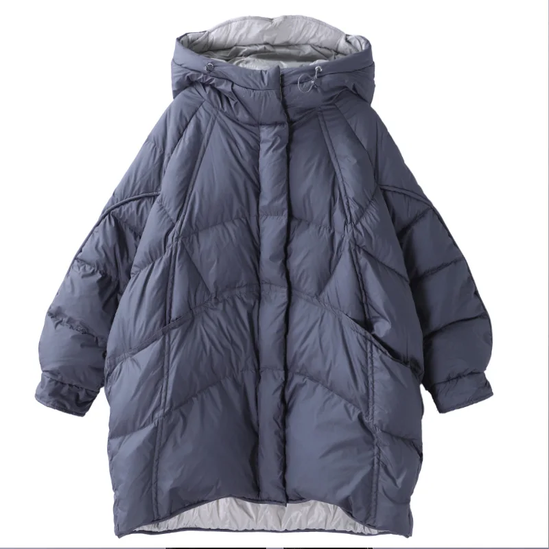 Зимнее пуховое пальто Janveny Женская пуховая куртка свободная утепленная на 90%