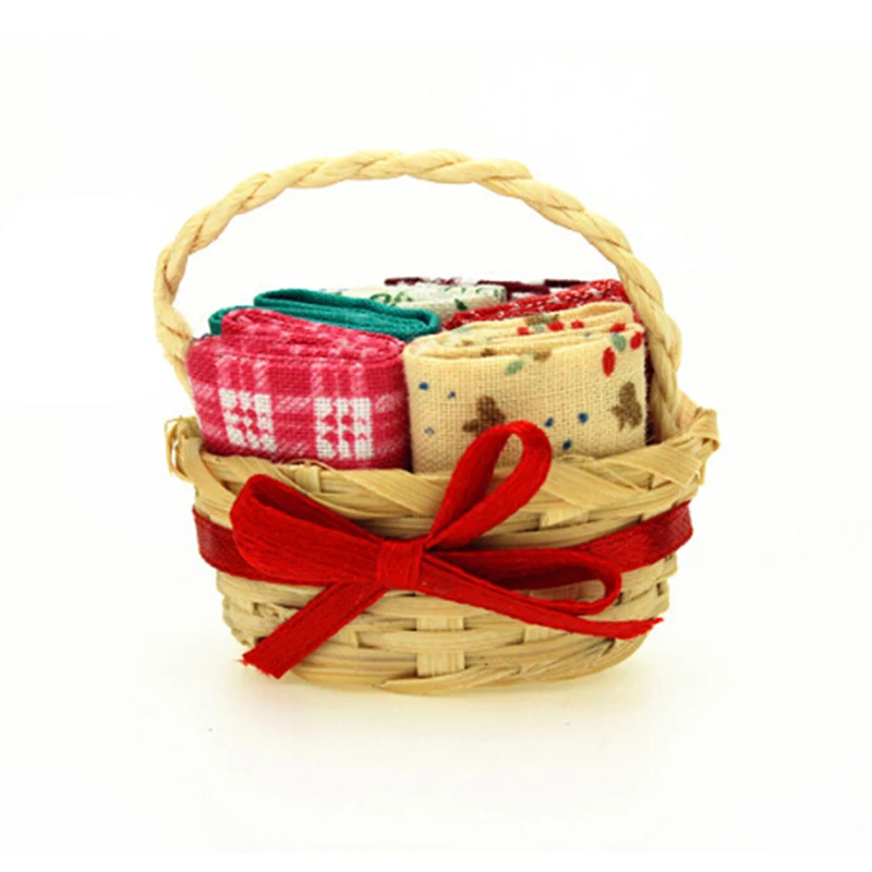 

1/12 миниатюрный кукольный домик, имитация мини-Лука, тканевая корзина, мебель, модель игрушек для украшения кукольного дома, аксессуары для к...