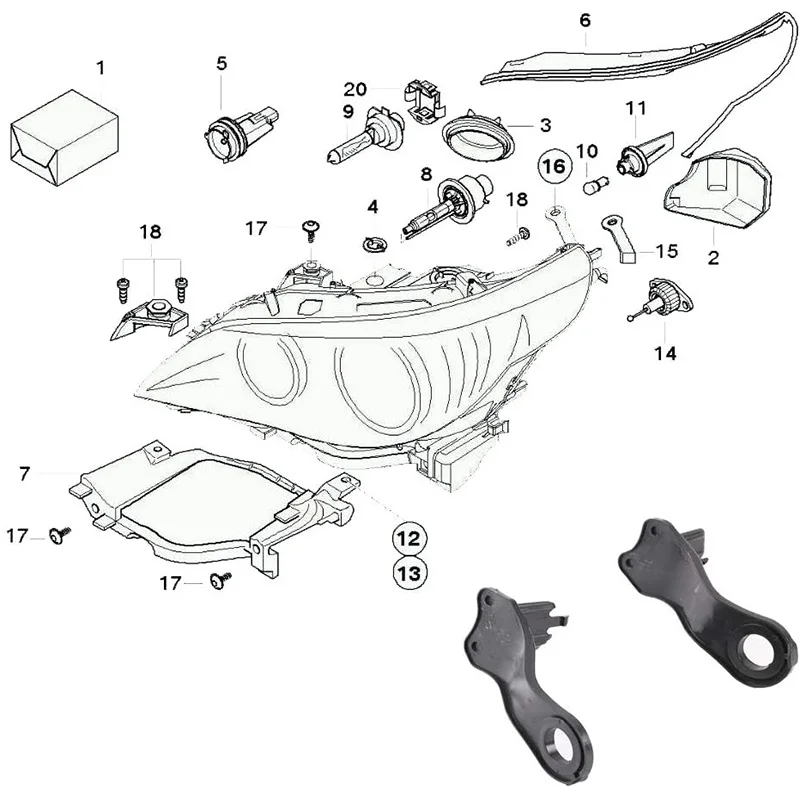 2 предмета светильник держатель термостойкие ремонт кронштейны фары прочный